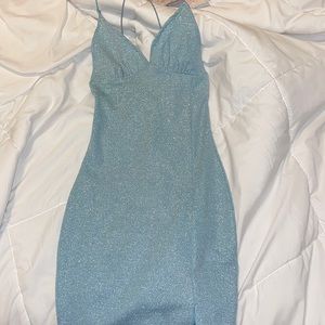 Blue Sparkly Mini Dress